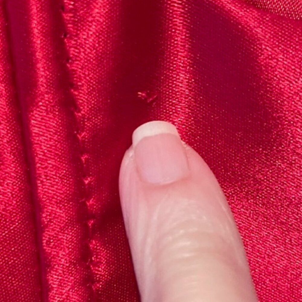 Jessica McClintock Ball Gown Vintage 90s Red Satin Corset Formal Prom 9/10 Small - Picture 12 of 14